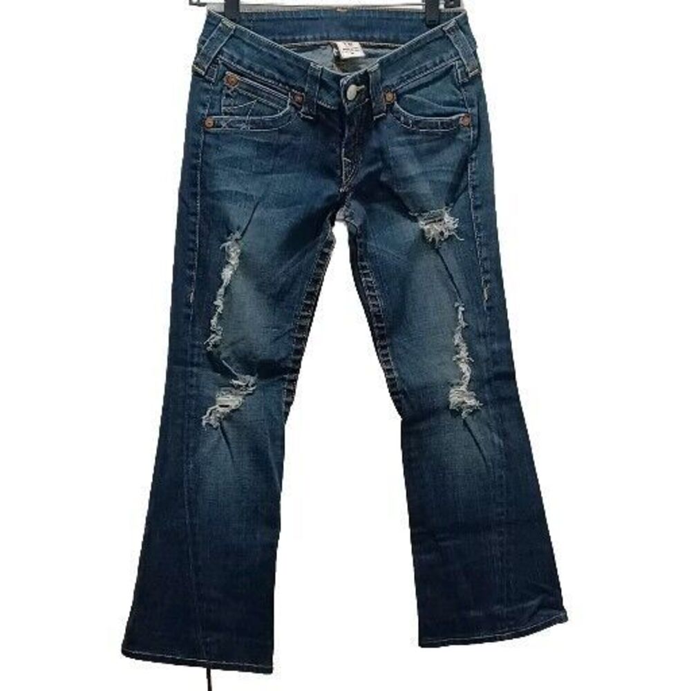 True Religion Women's  Joey Distressed Low Rise Boot 29x26